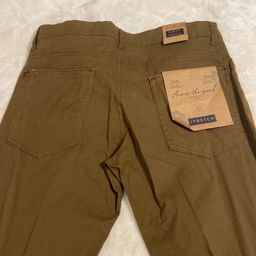 NWT Across The Pond Slim Fit Stretch Chino in Tobacco - Picture 5 of 7